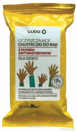 Chusteczki do rąk dla dzieci z płynem antybakteryjnym
