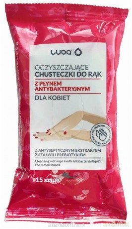 Chusteczki do rąk dla kobiet z płynem antybakteryjnym