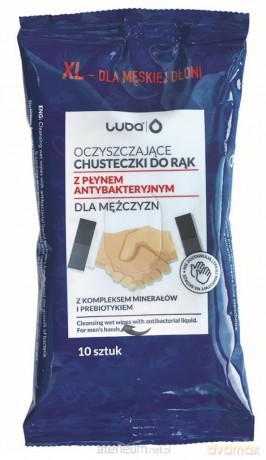 Chusteczki do rąk dla mężczyzn z płynem antybakteryjnym