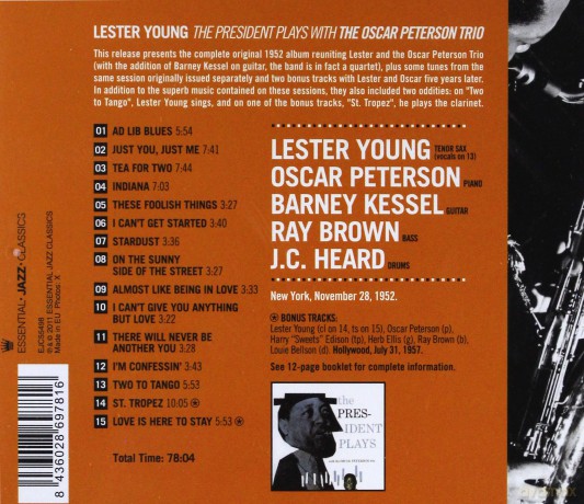 Lester Young, The Oscar Peterson Trio: Lester Young The President Plays With The Oscar Peterson Trio [CD]