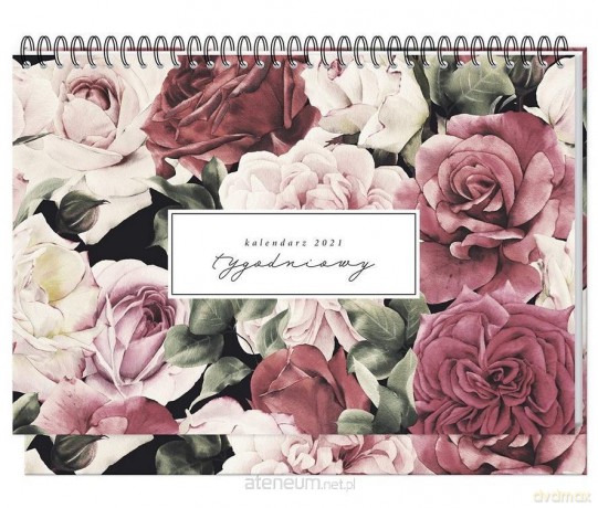 Kalendarz 2021 Biurkowy Tygodniowy Flowers [KALENDARZ]