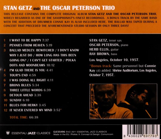 Stan Getz: Stan Getz with The Oscar Peterson Trio [CD]