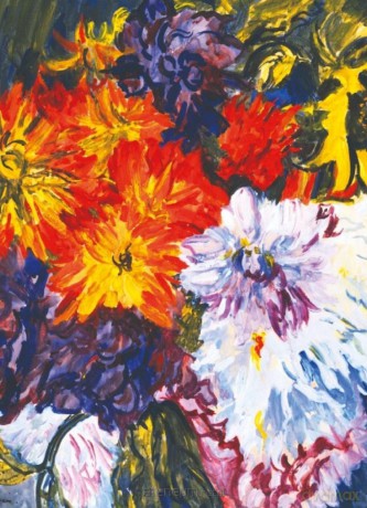 Karnet 17x14cm z kopertą Dahlias and Sunflower