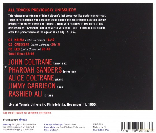 John Coltrane Quintet: At Temple University 1966 [CD]