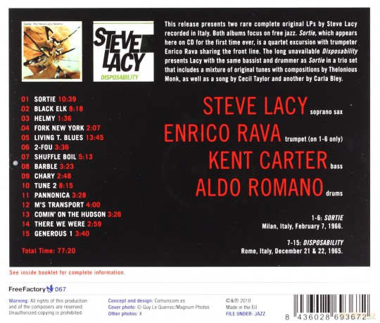 Steve Lacy: Sortie + Disposability [CD]