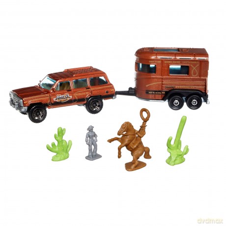 Matchbox Samochód z przyczepą kempingową
