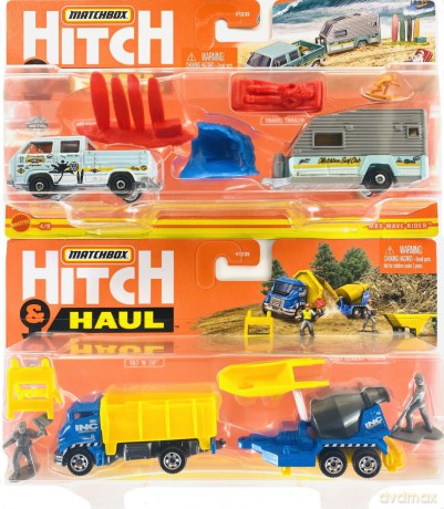 Matchbox Samochód z przyczepą kempingową