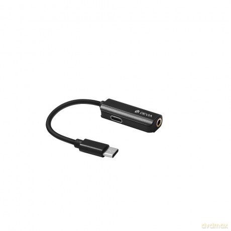 Devia adapter Smart USB-C - 3,5 mm (mini-jack) (port) + USB-C (port) czarny