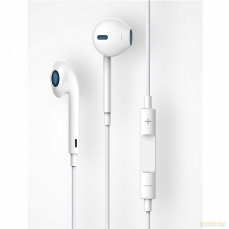 Devia słuchawki przewodowe Smart jack 3,5mm białe dokanałowe