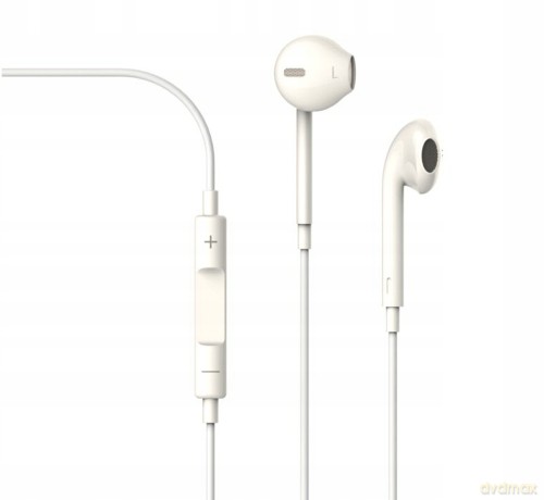 Devia słuchawki przewodowe Smart jack 3,5mm białe dokanałowe