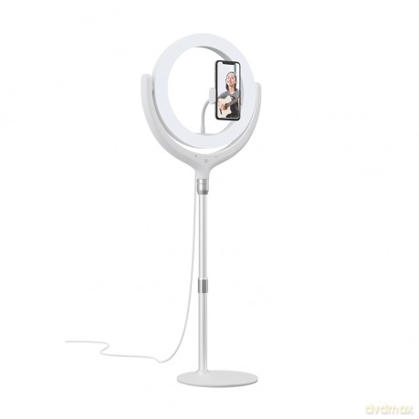 Devia Uchwyt stojak na telefon z lampą LED 12 cali 40cm biały
