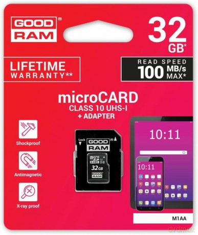 GoodRam microSDHC (32GB | klasa 10 | UHS I) + adapter
