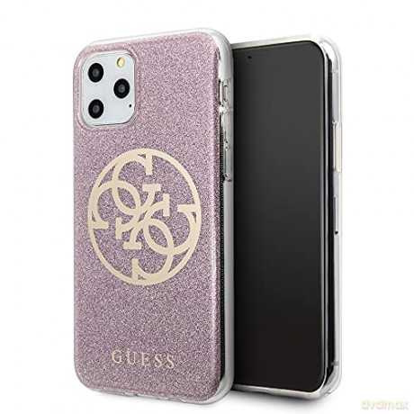 Guess iPhone 11 Pro GUHCN58PCUGLPI różowe hard case Glitter 4G Logo