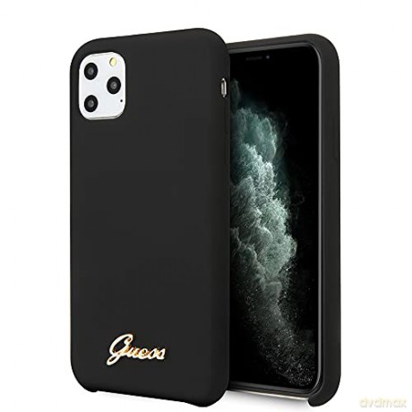 Guess iPhone 11 Pro Max GUHCN65LSLMGBK czarne hard case Vintage Gold Logo