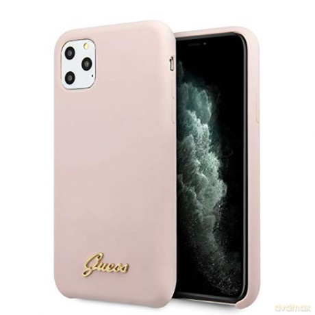 Guess iPhone 11 Pro Max GUHCN65LSLMGLP jasno-różowe hard case Vintage Gold Logo