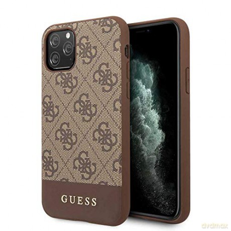 Guess iPhone 12 Mini 5 GUHCP12SG4GLBR brązowe hard case 4G Stripe Collection
