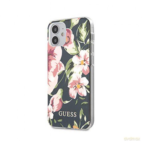 Guess iPhone 12 Mini 5 GUHCP12SIMLFL03 granatowe hard case N`3 Flower Collection