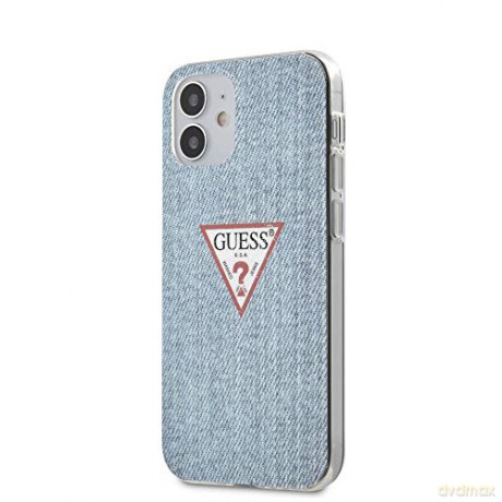 Guess iPhone 12 Mini 5 GUHCP12SPCUJULLB niebieski hard case Triangle Collection