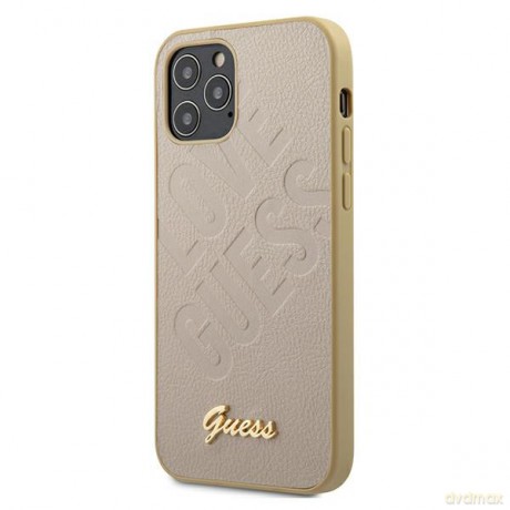 Guess iPhone 12 Mini 5 GUHCP12SPUILGLG złote hard case Iridescent Love Script Gold Logo