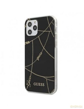 Guess iPhone 12 Pro Max 6,7 GUHCP12LPCUCHBK czarny hard case Gold Chain Collection