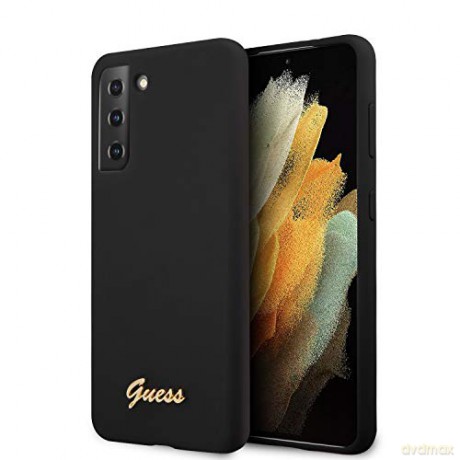 Guess Samsung S21 Plus GUHCS21MLSLMGBK czarne hard case Vintage Gold Logo