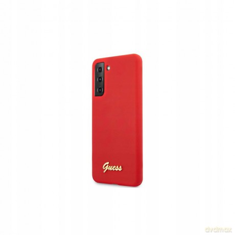 Guess Samsung S21 Plus GUHCS21MLSLMGRE czerwone hard case Vintage Gold Logo