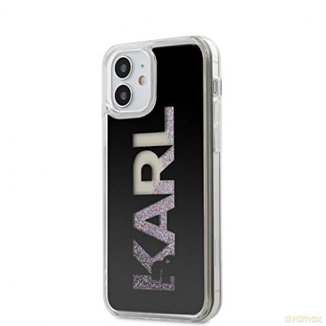 Karl Lagerfeld iPhone 12 Mini 5 KLHCP12SKLMLBK czarne hard case Karl Logo Glitter