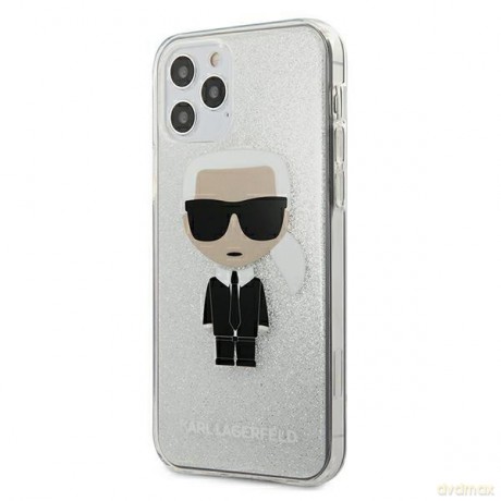 Karl Lagerfeld iPhone 12 Mini 5 KLHCP12SPCUTRIKSL srebrne hard case Glitter Iconic Karl