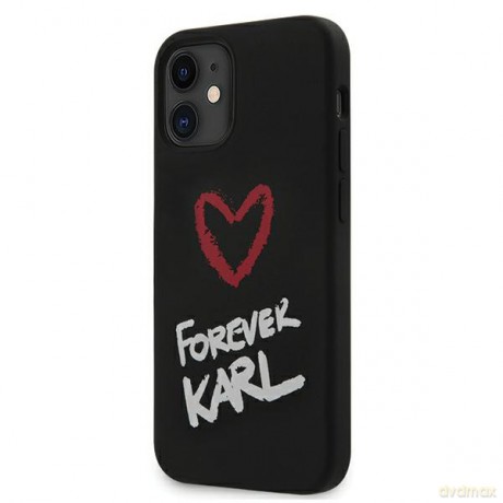 Karl Lagerfeld iPhone 12 Mini 5 KLHCP12SSILKRBK czarne hard case Silicone Forever Karl