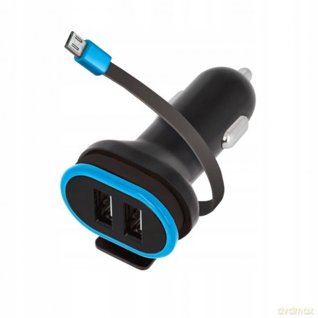 Ładowarka samochodowa Forever CC-02 2xUSB 3A z kablem microUSB