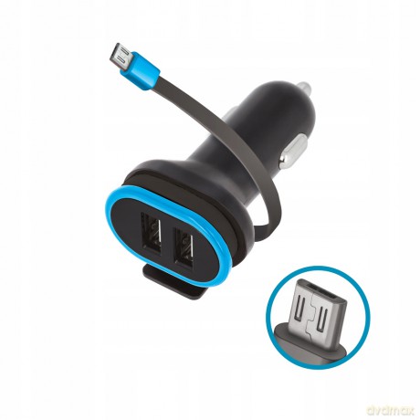 Ładowarka samochodowa Forever CC-02 2xUSB 3A z kablem microUSB