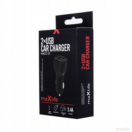 Ładowarka samochodowa Maxlife MXCC-01 2xUSB Fast Charge 2.4A