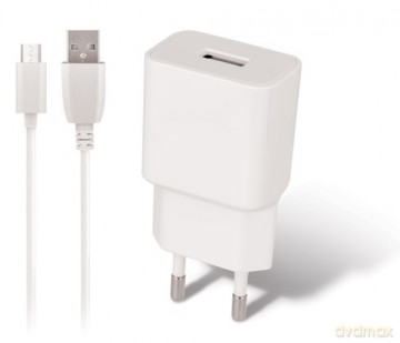 Ładowarka sieciowa Maxlife MXTC-01 USB Fast Charge 2.1A + kabel Typ-C biała