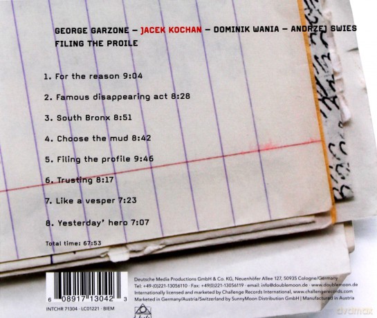George Garzone, Jacek Kochan, Dominik Wania, Andrzej Swies: Filing The Profile [CD]