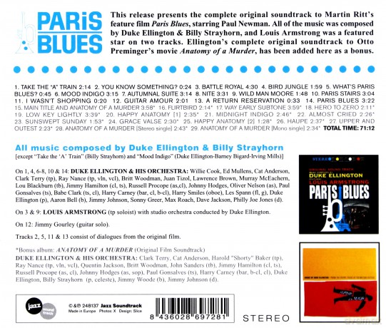 Duke Ellington, Louis Armstrong: Paris Blues + Anatomy of a Murder [CD]