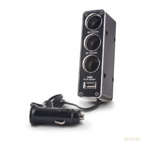 Rozdzielacz gniazda samochodowego Forever 3w1 z gniazdem USB CSS-03