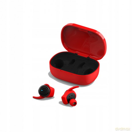 Słuchawki bluetooth z etui ładującym Forever 4Sport TWE-300 czerwone