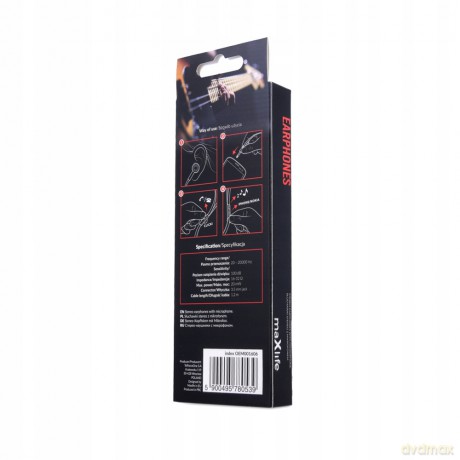 Słuchawki douszne przewodowe Maxlife MXEP-02 czarne