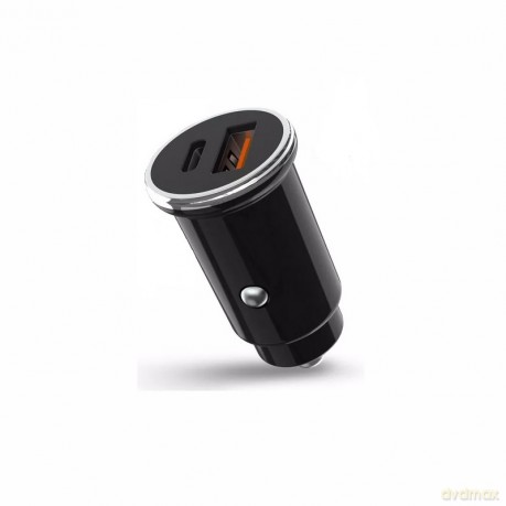 XO Ładowarka samochodowa CC25 czarna 2USB PD USB-C/ USB A QC 3.0 5A