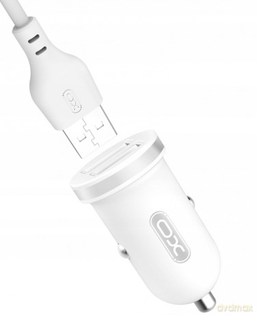 XO Ładowarka samochodowa TZ08 biała 2USB plus kabel micro 2,1A