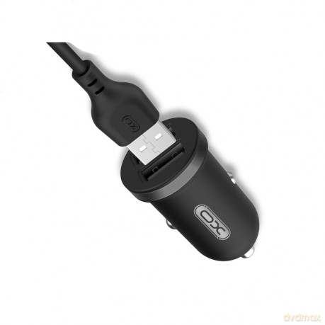 XO Ładowarka samochodowa TZ08 czarna 2USB plus kabel typ-C 2,1A