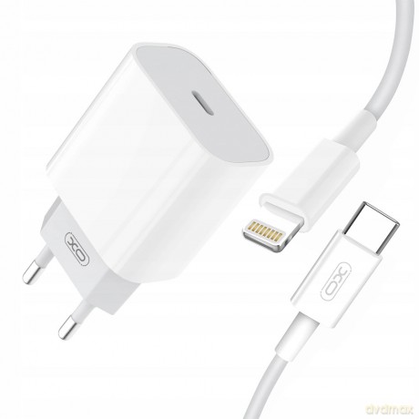 XO Ładowarka sieciowa L65 plus kabel typ-C biała 2USB 2,4A