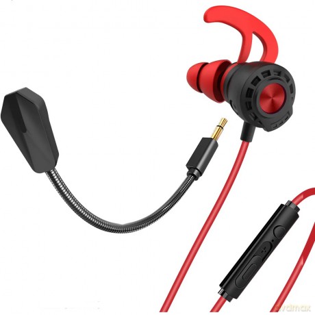 XO Słuchawki przewodowe MKF04 jack 3,5mm czarno-czerwone z mikrofonem