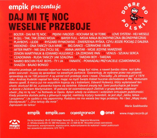 Dobre Bo Polskie - Daj Mi Tę Noc - Weselne Przeboje [2CD]