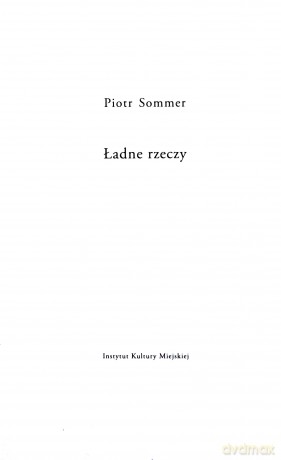 Ładne rzeczy - Piotr Sommer [KSIĄŻKA]