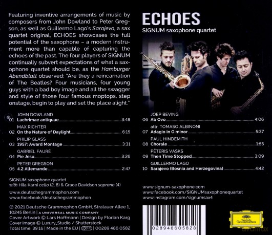 Signum Saxophone Quartet: Echoes [CD]
