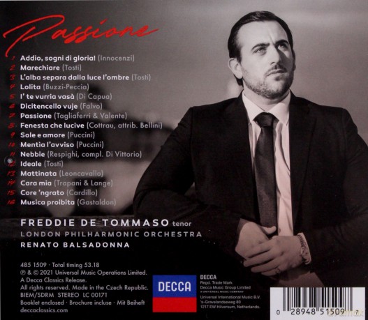 Freddie De Tomasso: Passione [CD]