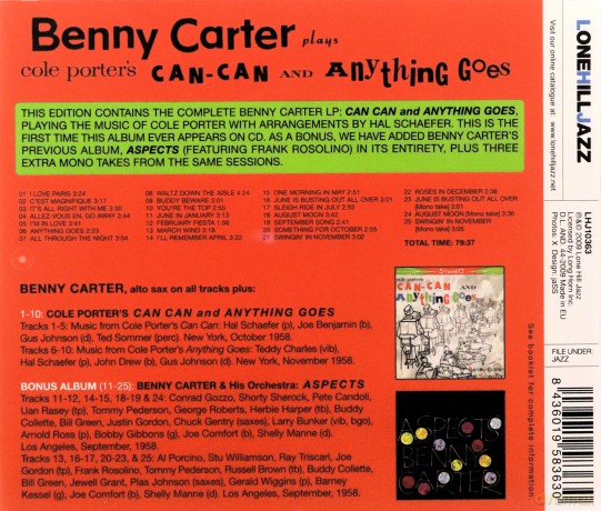 Benny Carter: Plays Cole Porter's Can Can and Anything Goes + Aspects [CD]