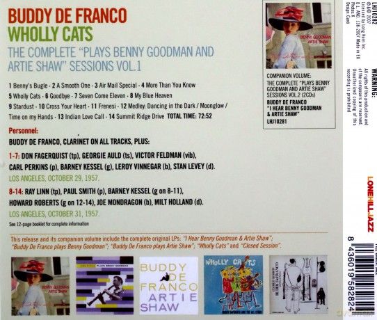 Buddy De Franco and The All-Stars: Wholly Cats - The Complete "Plays Benny Goodman And Artie Shaw" Sessions Vol.1 [CD]