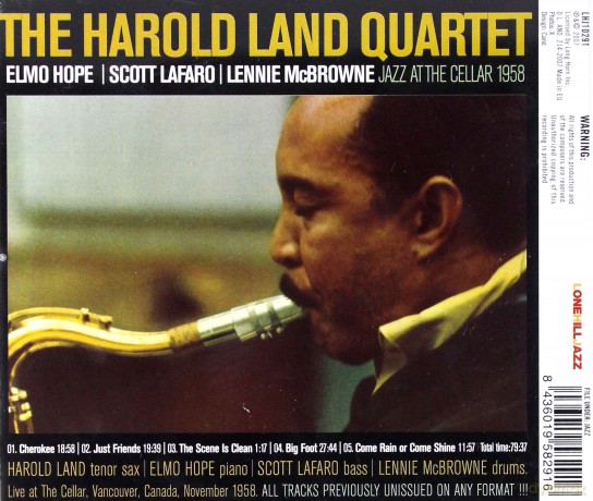 Harold Land Quartet: Jazz at the Cellar 1958 [CD]